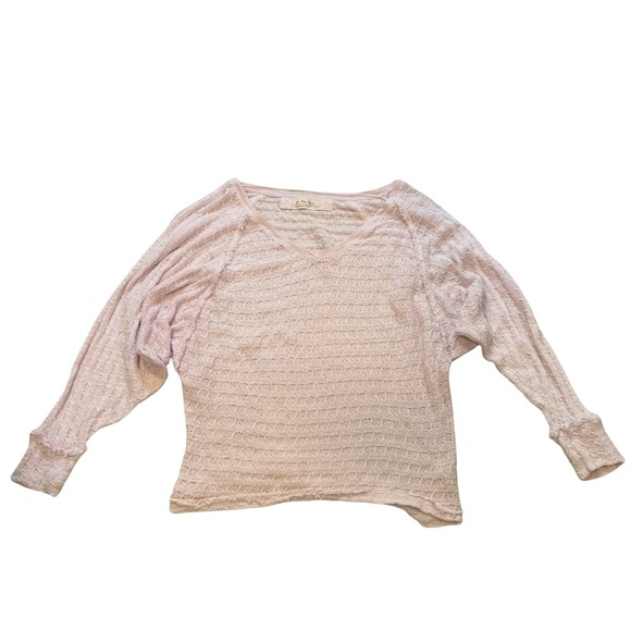 Free People We The Free Thiens Hacci Powder Pink V Neck Lightweight Sweater, XL - Picture 13 of 15
